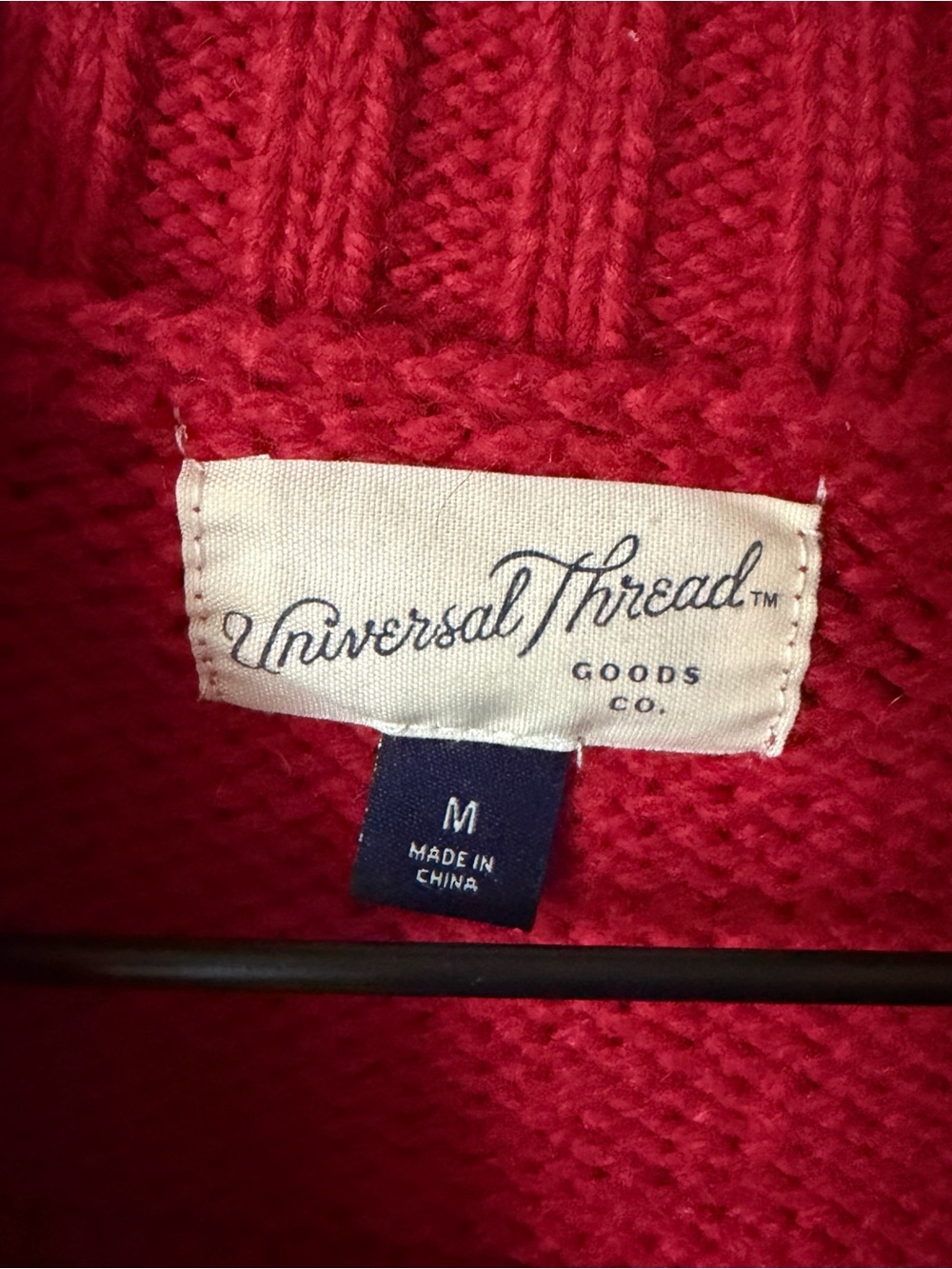 Universal Thread Red Patterned Cowl-Neck Sweater - Picture 3 of 3